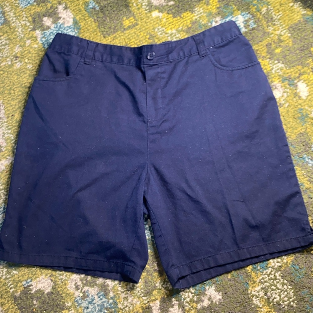 Navy Pull-On Uniform Shorts- Big Girls 20.5